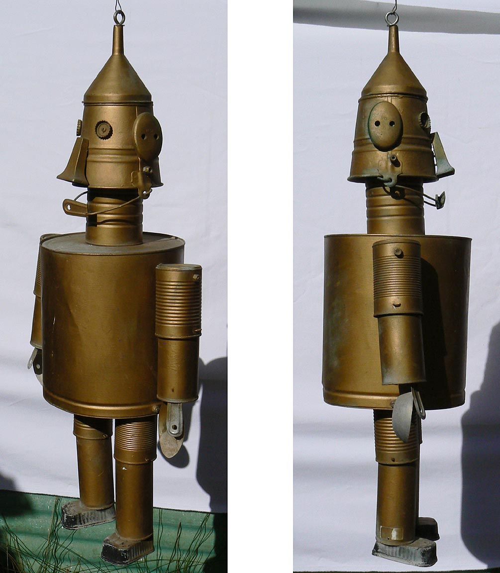 Folk art robot from found objects