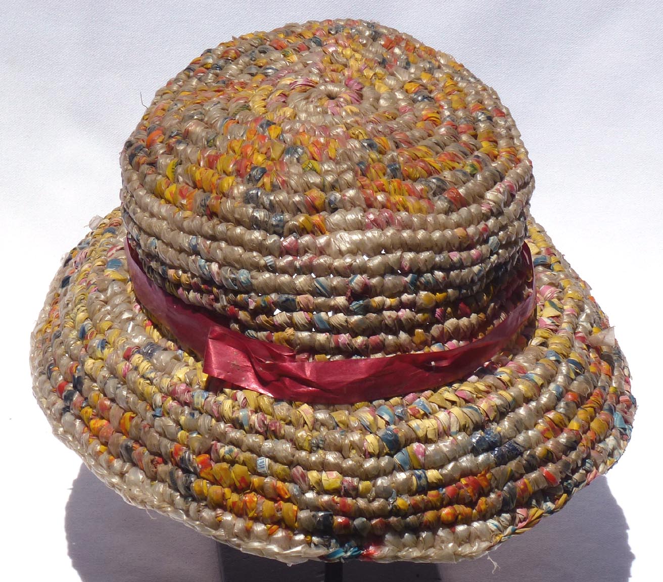 Crocheted plastic bag art